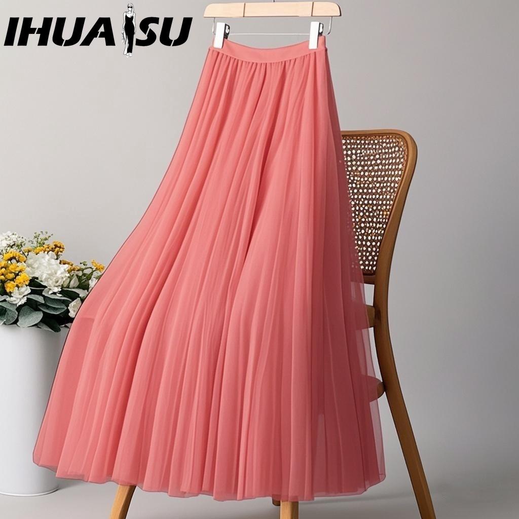 

IHUASU 28 кольорів Жіноча модна повсякденна літня весняна спідниця L коричневий