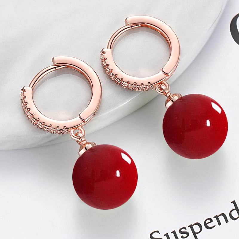 14mm Trendy Snow White Princess Zircon & Pearl Acrylic Ear Cuffs for Women