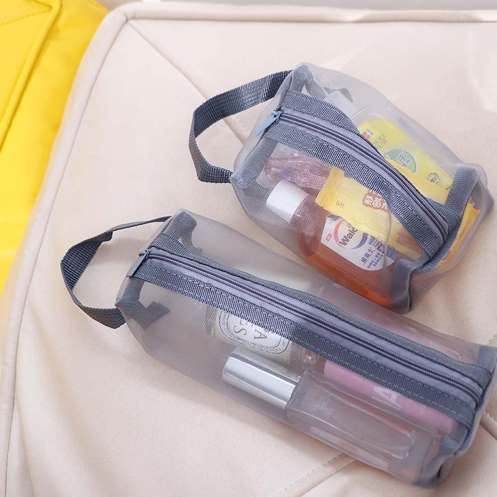 Mesh Travel Wash Bag Toiletry Bag Fashion Handbag Skin Care Storage Bag Korean Storage Bag Women Cosmetic Bag Zipper Makeup Bag