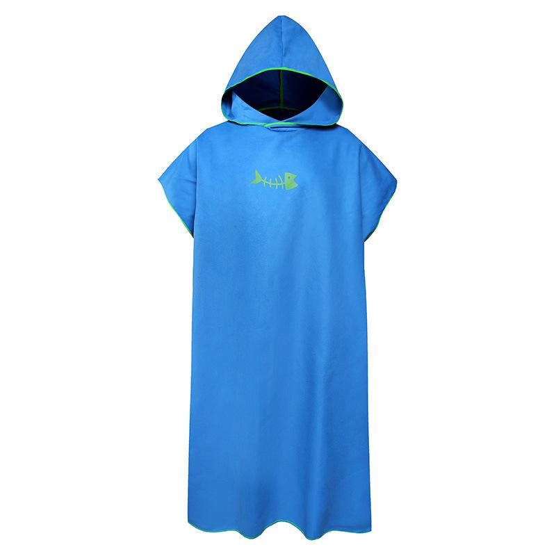 Microfiber Quick-dry Beach Towel Hooded Bathrobe for Swimming Adults