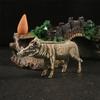 Solid Metal Fierce Swine Statue Detailed Animal Figure Perfect for Shelf or Desk Decoration
