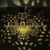 Cross-Border Iron Art Solar Lamp: Hollow Outdoor Courtyard Lawn Projection Light in Water Drop Shape