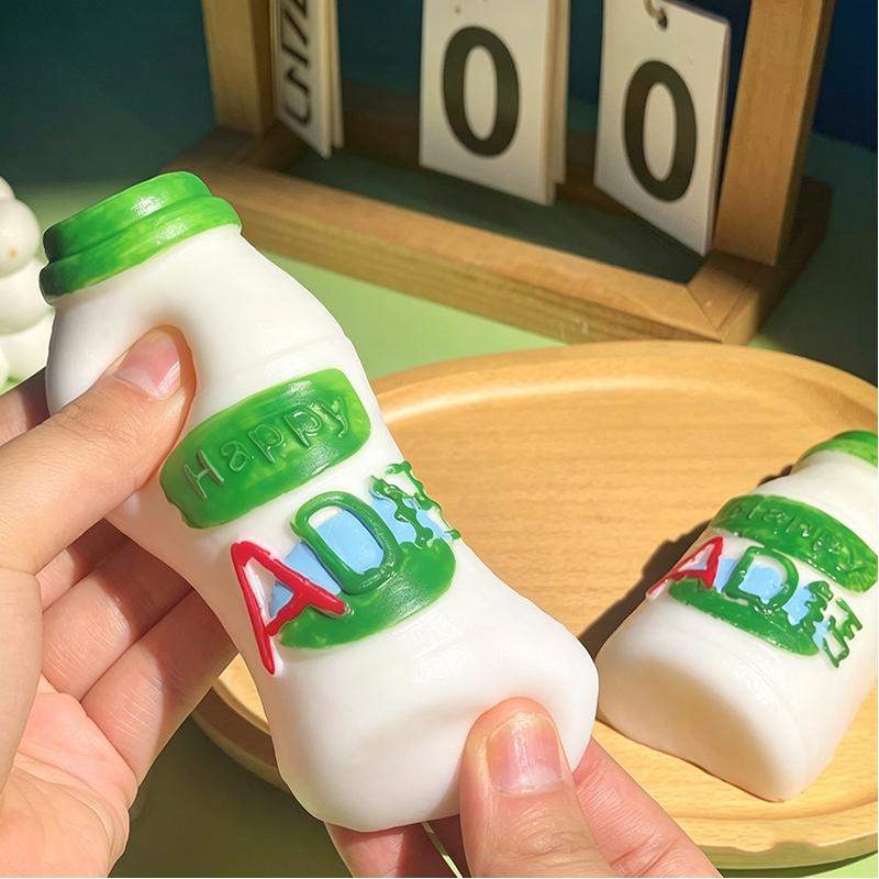 Discover Intime Soft Squishy Simulated Ad Milk Bottle Squeeze Toy Sticky Bottle Fidget Sensory Toy Slow-Rebound Decompression Toy X-Mas Gift