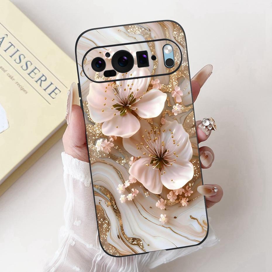 Fashion Painting Phone Case For Google Pixel 9 Pro 9A Black Silicone Soft Cover For Google Pixel9 9A 9Pro Cases Bumpers