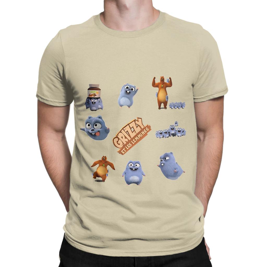 Happy Lemmings Tabodi And Grizzy Funny Graphic 100 Cotton Tshirt Grizzy And The Lemmings Tees Tops For Unisex