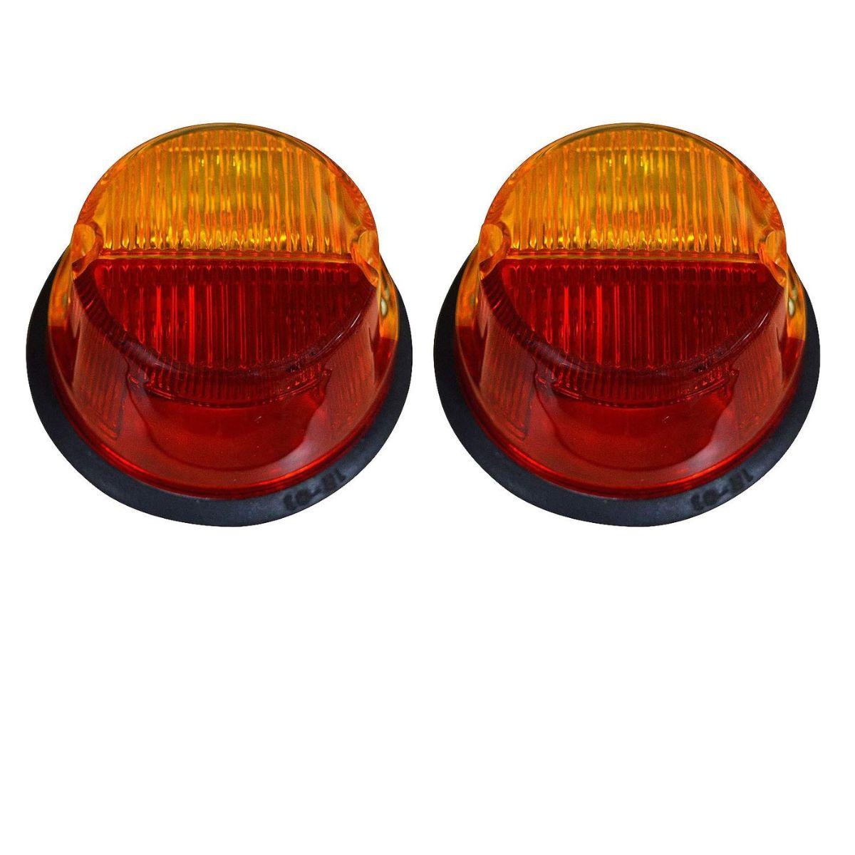 

Round Rear Brake / Stop Indicator Light Set (LH + RH) Compatible with Case IH, Ford New Holland, Volvo, Mercedes-Benz, Scania & More – Set of 2 червоний/бурштин