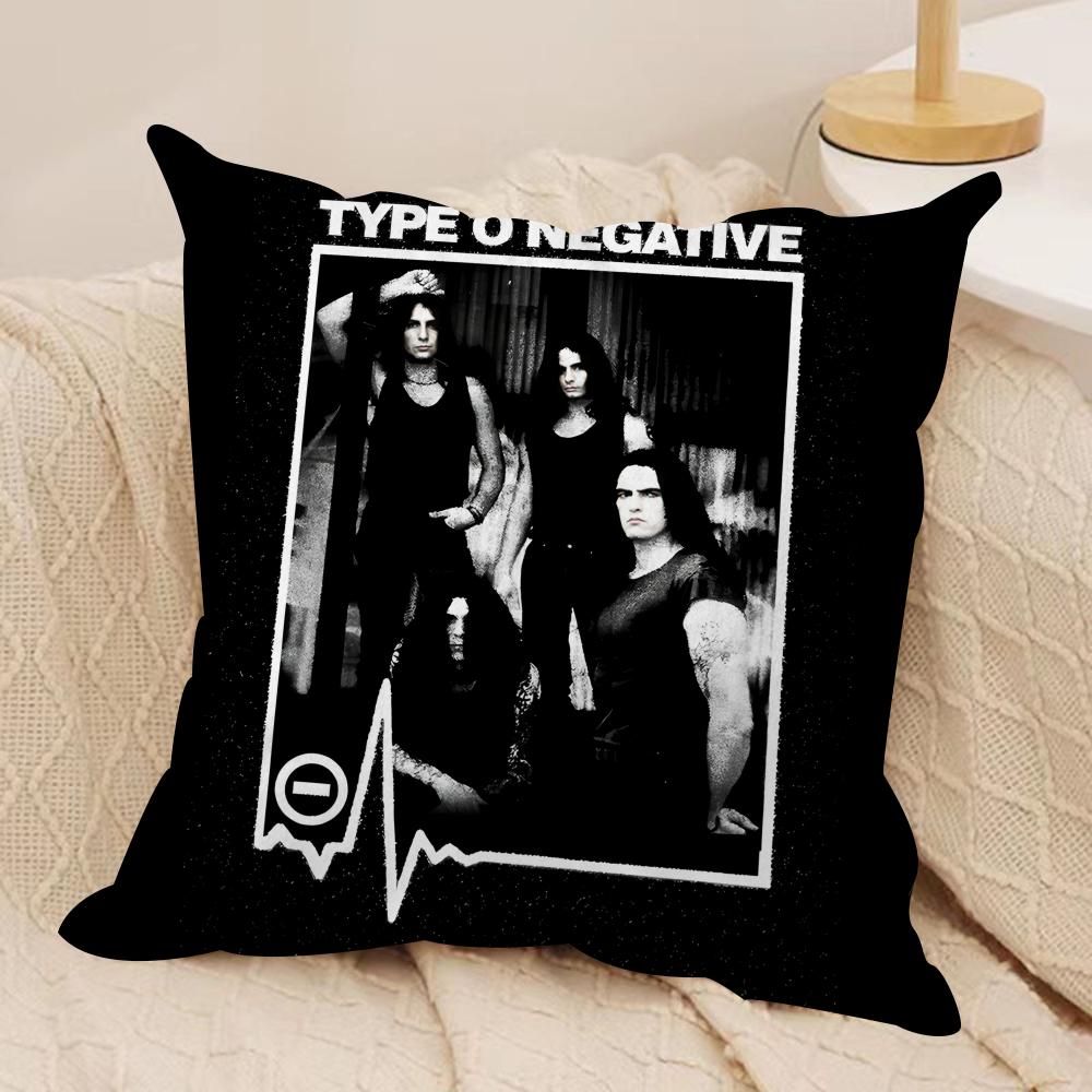 TType O Negative PPeter Steele Cushion Cover Silky Short Plush Invisible Zipper Dustproof Sofa Pillow Case for Home Decor