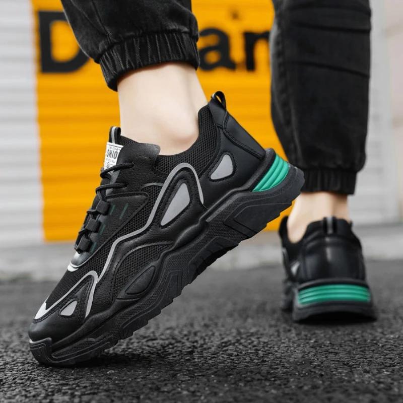 Fashion Mesh Upper Male Sports Shoes Black Low-Top Trend 2025 Shoe in Promotion Without Leather Price Outdoor Jump Men's Casual Sneakers