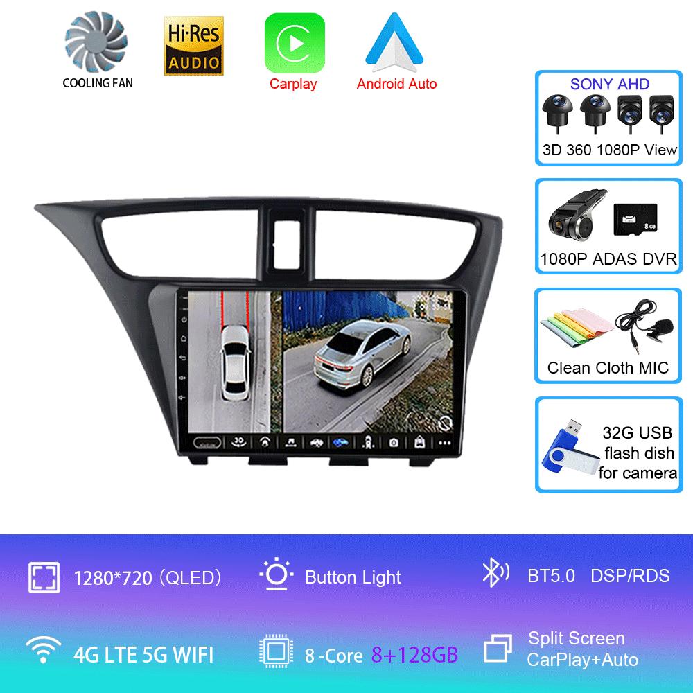 For Honda CIVIC Hatchback 2012 - 2017 Car AutoRadio Android Multimedia Video Player Navigation GPS Stereo HU No 2 Din 2din