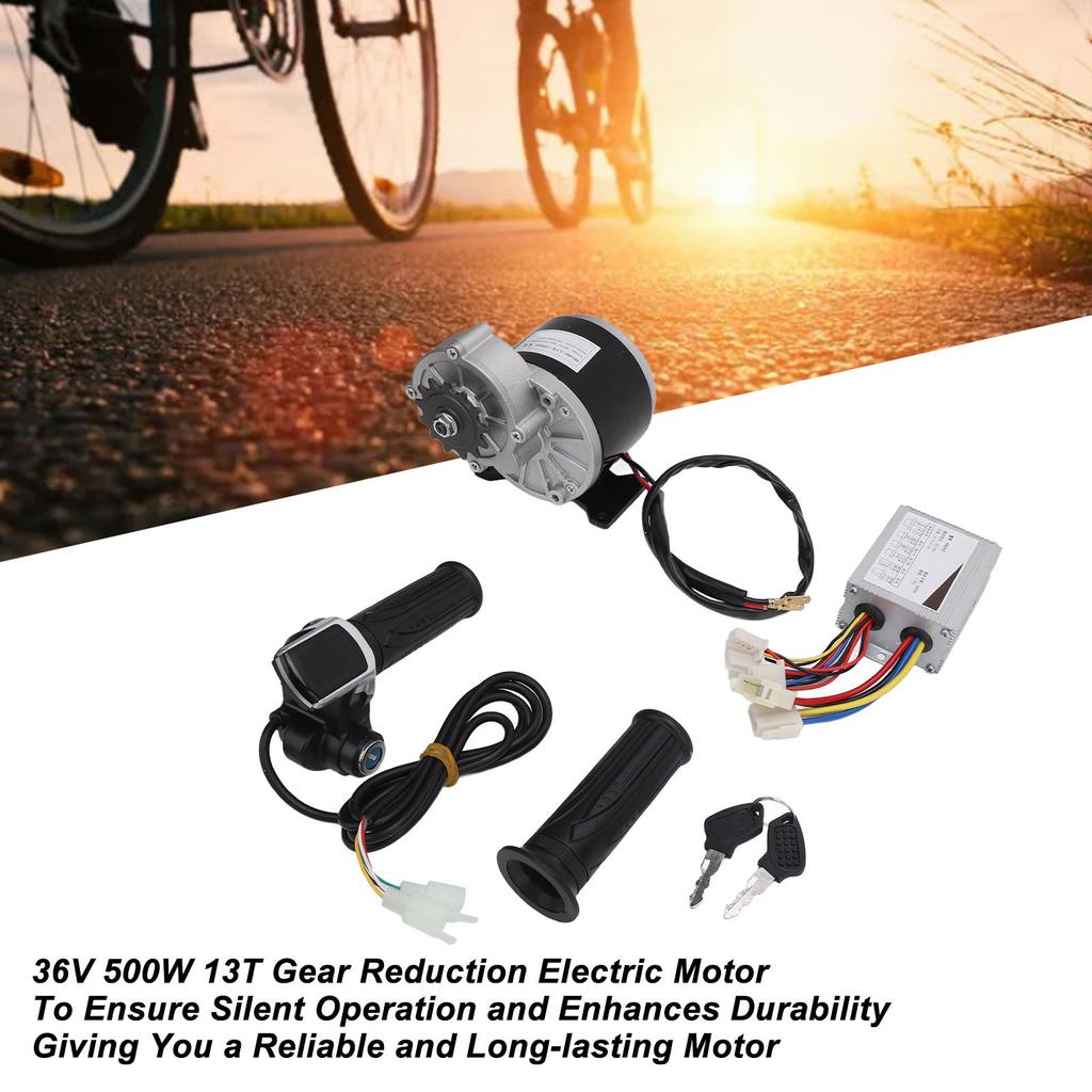 36V 500W 13T Växelreduktion Elmotor 36V Elcykel Gasreglage Handtag Elektrisk Skoter Cykel Kontroller