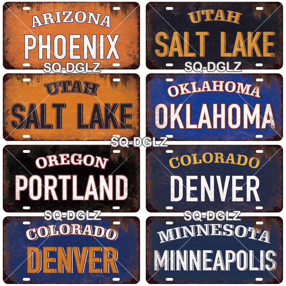 USA WEST City LOS ANGELES 15x30cm Plate Sports Tin Sign State Wall Decoration Metal Sign Home Decor Painting Plaques Art Poster