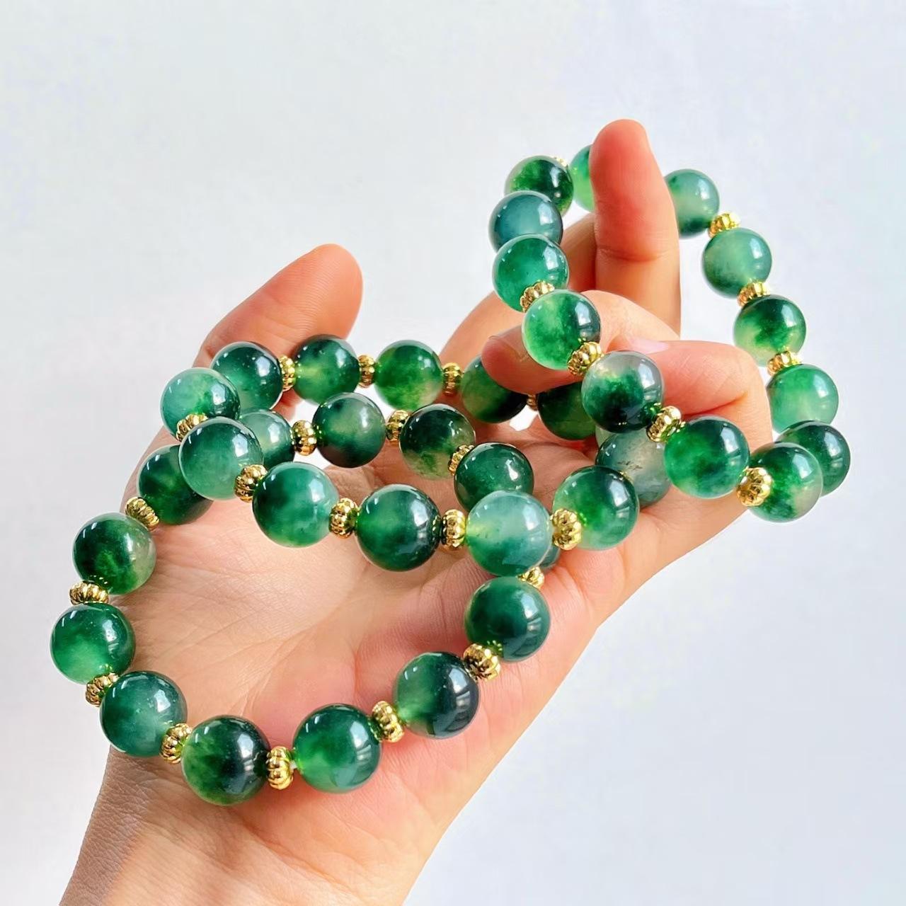 Design Sense Aquatic Agate Color Quartzite Stone Bracelet Bracelet