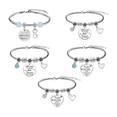 Fashionable Beaded Chain Bracelet Unisex Ti Steel Jewelry Sensitive Skin Friendly Daily Wear Gift