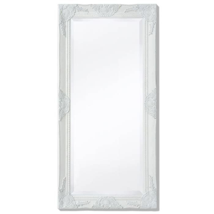 Miroir mural - vidaXL - Baroque - 100x50 cm - Blanc - Intérieur - Rectangulaire