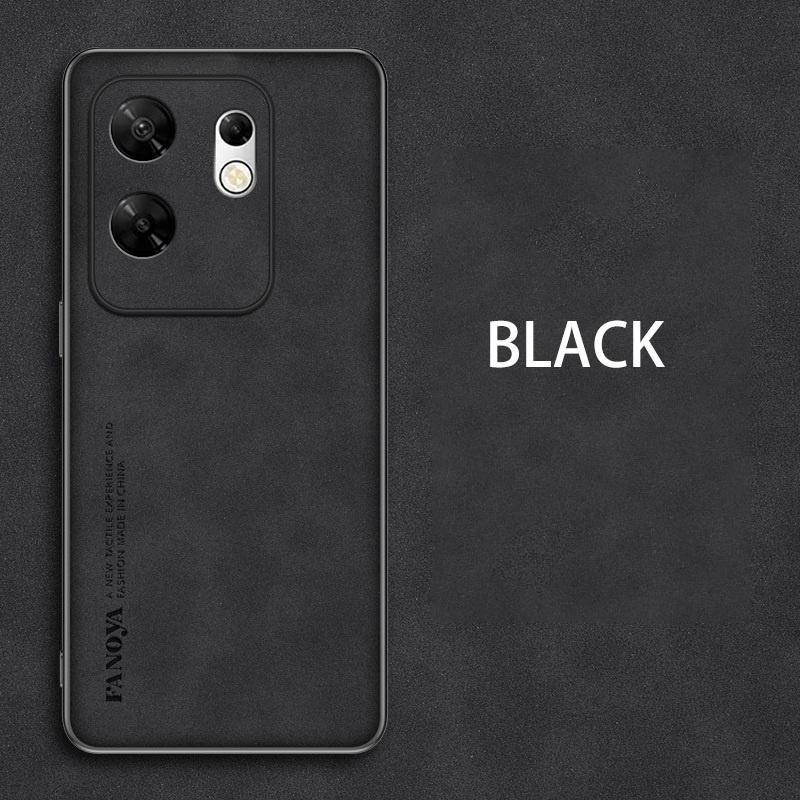 Luxury Sheepskin Leather TPU Shockproof Phone Case for Infinix/VIVO Zero 30 4G Plain Design Business Men