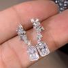 2025 New Trendy Irregular Zircon  SIlver Needle Stud Earrings For Women Anniversary Gift  Wholesale