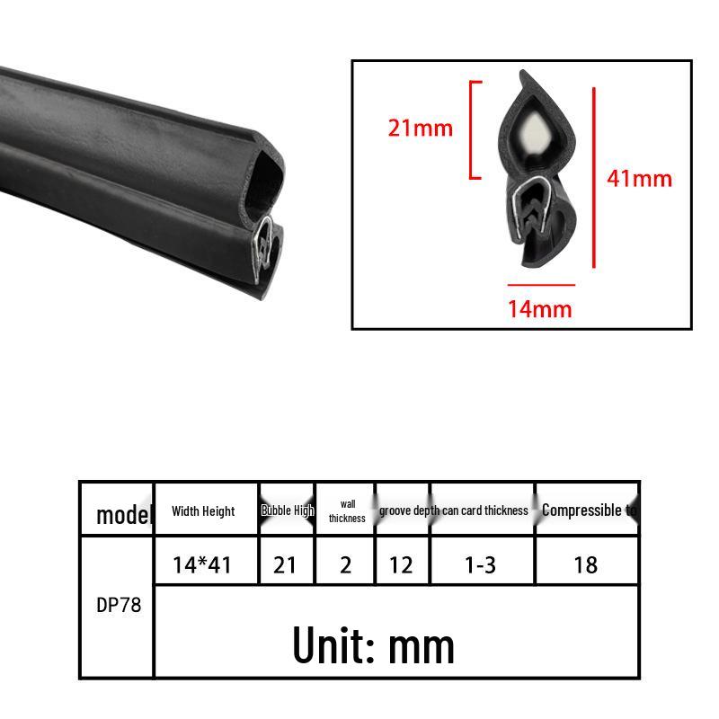 High-Temperature Resistant U-Shaped Rubber Sealing Strip for Dustproofing Electrical Cabinets and Car Doors