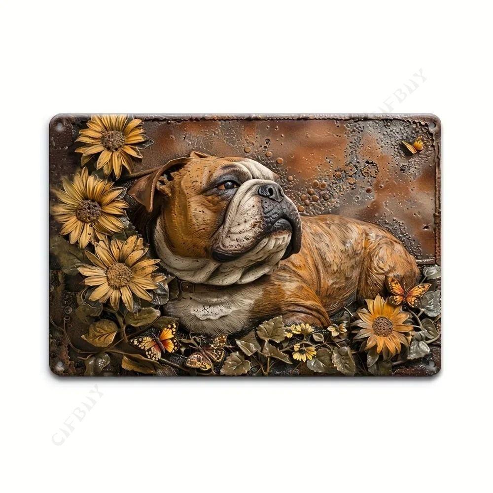 Vintage Animal Drawing Metal Tin Sign 2D Wall Art