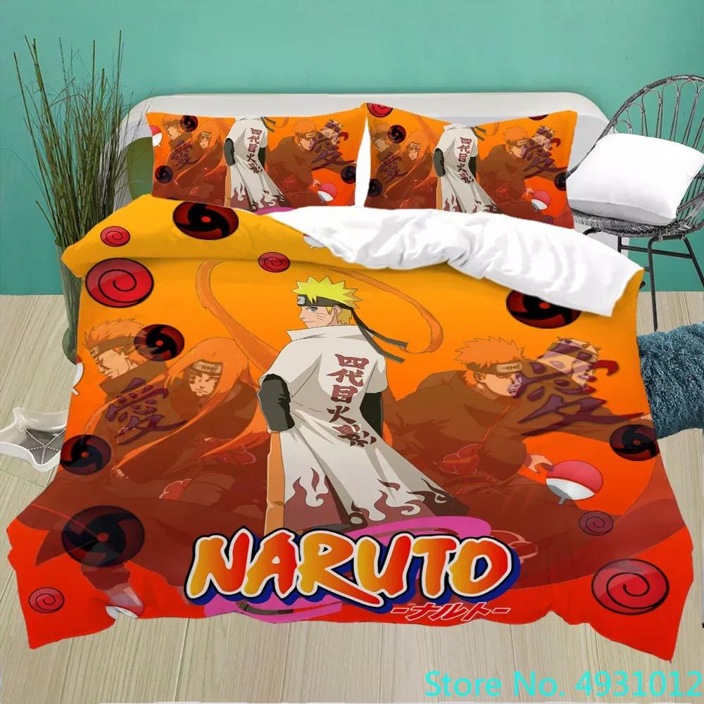 Uzumaki N-Naruto Bedding Set Cartoon Anime Quilt Cover Children Bedroom Bedclothes Boy Duvet Cover Polyester Bedspread Gift