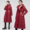 Winter Over-the-knee Hooded Cotton Jacket Women's 2025 New Slimming Plus-size Padded Jacket Women's Thickened Long Loose Jacket Cotton Jacket