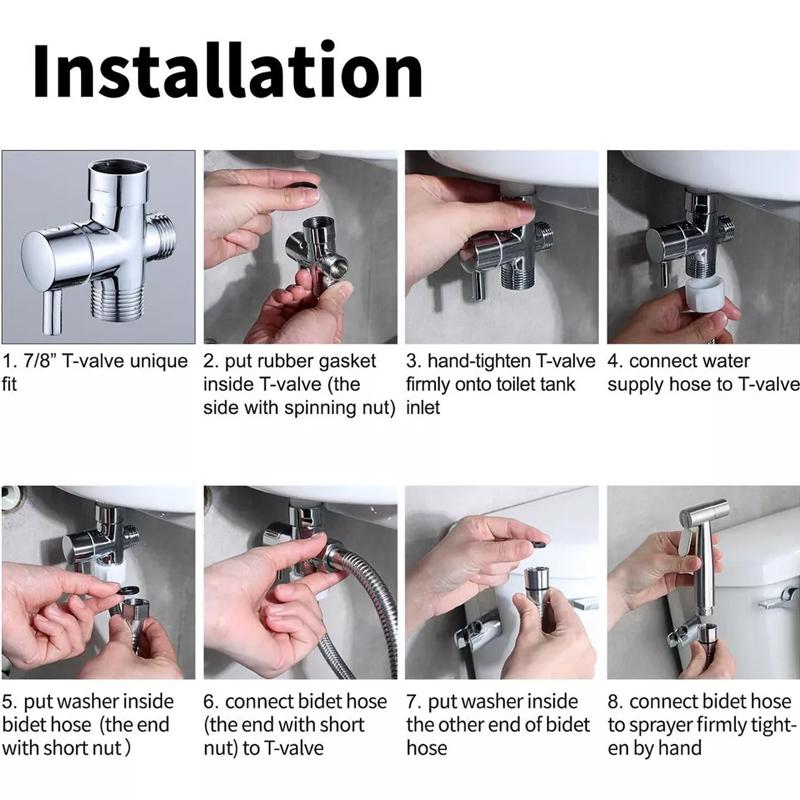 Jet Handheld Bidet Toilet Spray Muslim Hygienic Shattaf Douche Shower Self Kit