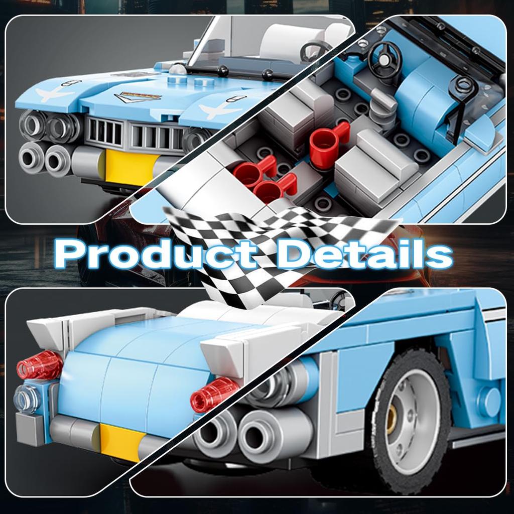 329 STK Roadster Car Building Block Creative City Vehicle Diy Car Model Bricks Desktop Display Leker for barn Julegaver