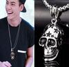 Necklace Silver Chain 316L Skull Stars 329