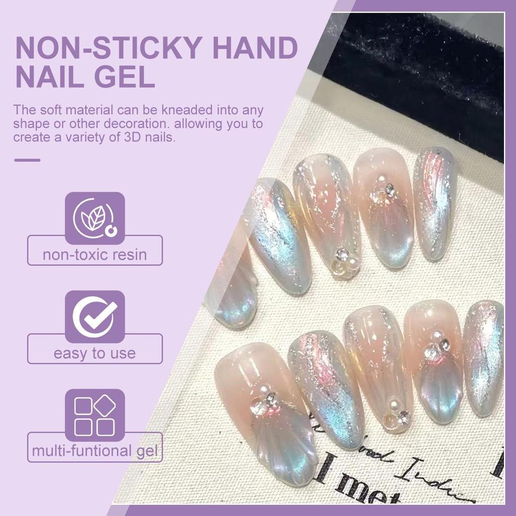 Solid Nail Gel Kit - Non Sticky Hard Gel Builder for Extensions