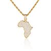 Exquisite Custom African Map Pendant-Men's Christian Hip Hop 18K Gold-plated Copper Zircon Pendant