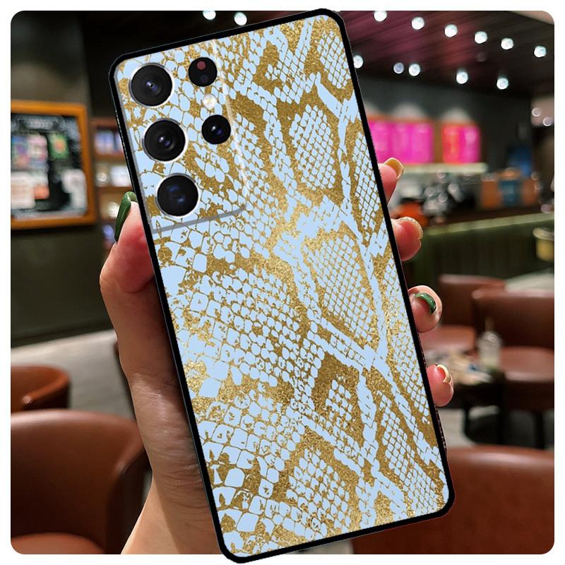 Snake Skin Silicone Case For Samsung Galaxy S23 S22 Ultra S21 S20 FE S8 S9 S10 Plus Note 20 Ultra Cover