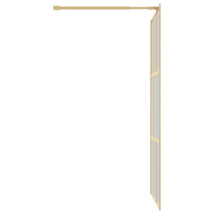 Paroi de douche avec verre ESG transparent doré 100x195 cm