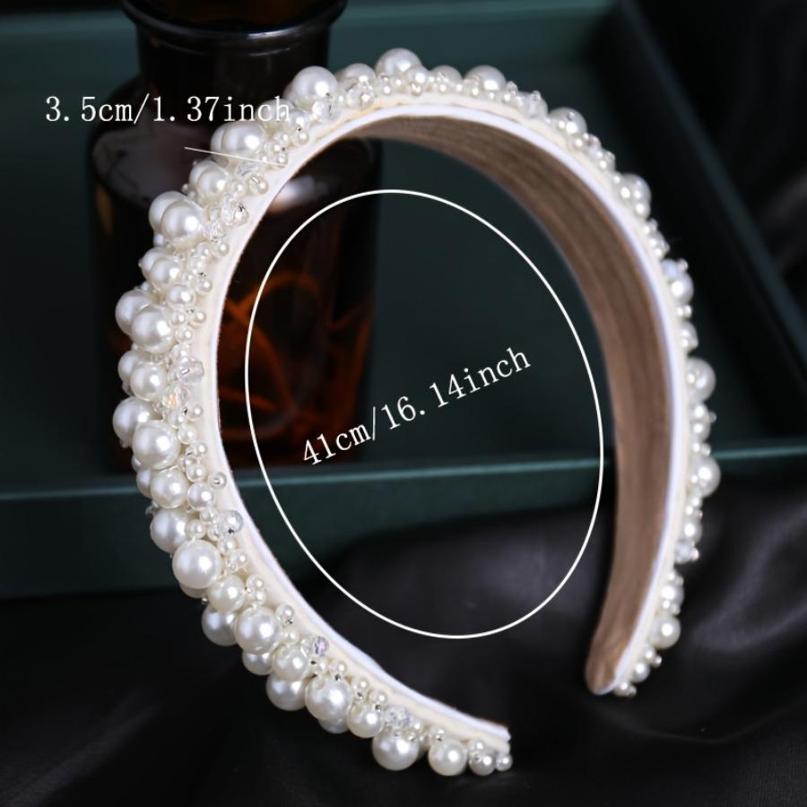White Imitation Pearl Headband for Parties, Banquets, and Daily Wear, Women's Hair Accessory