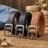 Retro Chic Square Buckle Leather Belt - 3.3" Wide, Versatile PU Waist Belt for Korean Style Jeans and Students