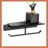 304 Stainless Steel Toilet Paper Holder with Phone Shelf and Hook