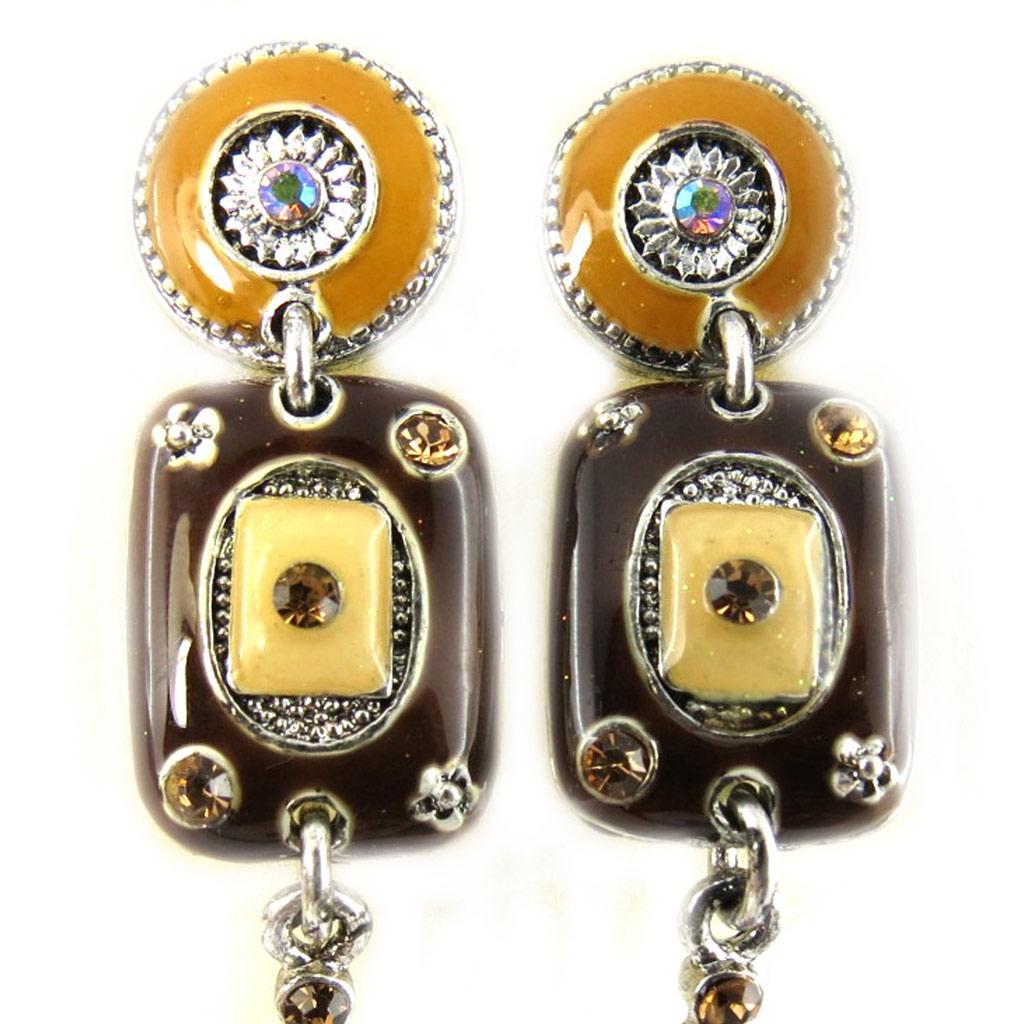 Les Trésors De Lily [F6019] - Brown 'Esmeralda' Designer Earrings