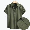 2026 Estate Nuova Camicia da Uomo a Maniche Corte Moda Casual Larga Comoda Cardigan Monocolore Collo a Revers Camicia da Uomo a Maniche Corte da Spiaggia