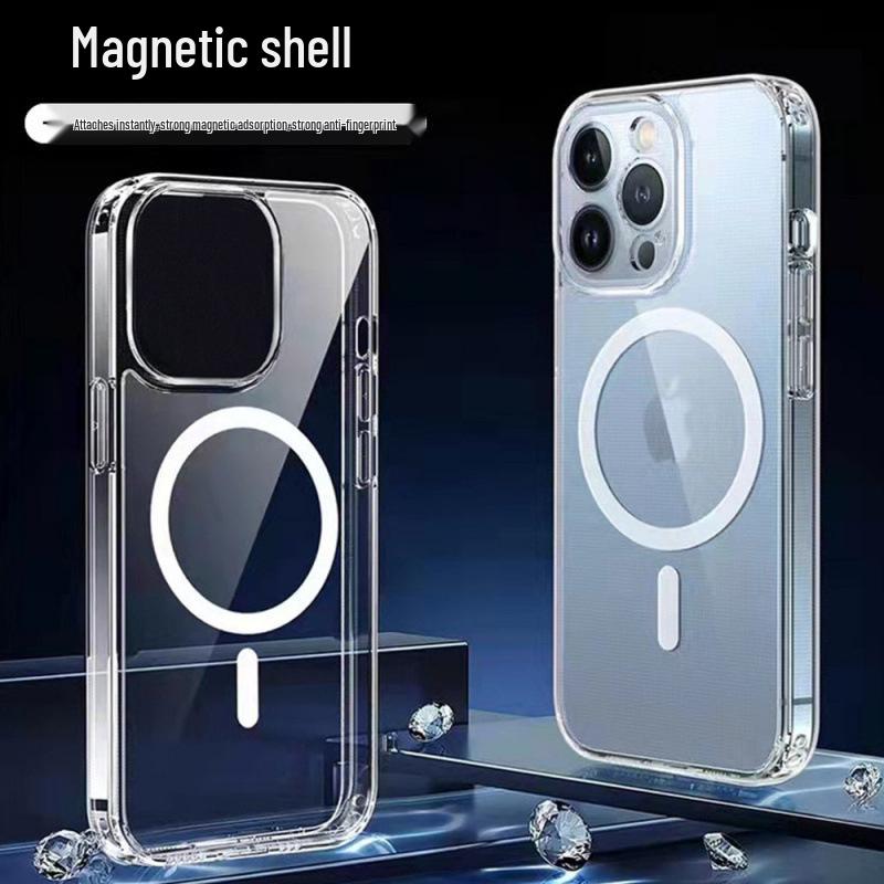 Acrylic Transparent Magnetic Phone Case for iPhone 13 Pro/15 Pro with Boxed Packaging and Premium Feel