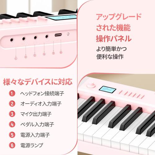 TERENCE V30 Pink Folding Digital Piano with 88 Touch-Response Keys, 5W Dual Speakers, MIDI Compatible, Rechargeable, and Pedal Included, Compact and P