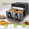 Air Fryer 10L XXL with Dual Chamber Dual Zone for Families, Fryer with LED Touchscreen, Adjustable Time and Temperature, 8 Cooking Functions
