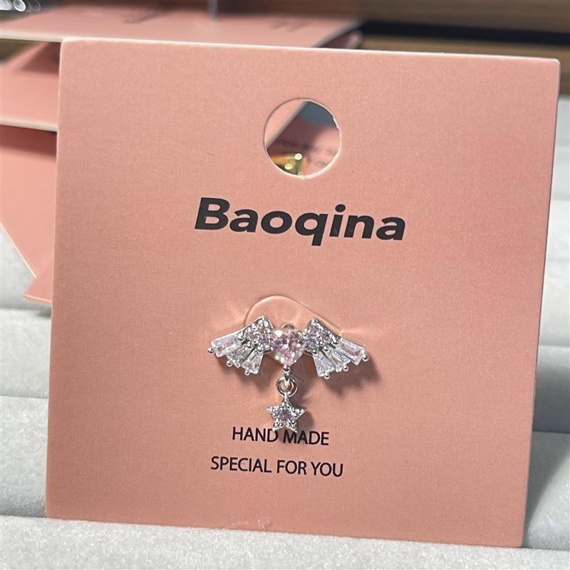 1 Pcs Pink Love Heart Wings Star Pendant Ear Bone Nail 316L Stainless Steel Piercing Earring Punk Jewelry Women Accessories