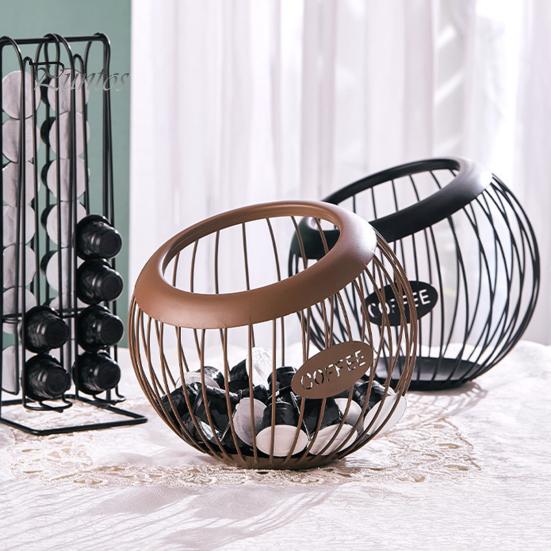 Coffee Pods Storage Basket Organizer Large Capacity Multipurpose Versatile K-cup Organizer Metal Coffee Pods Storage Container