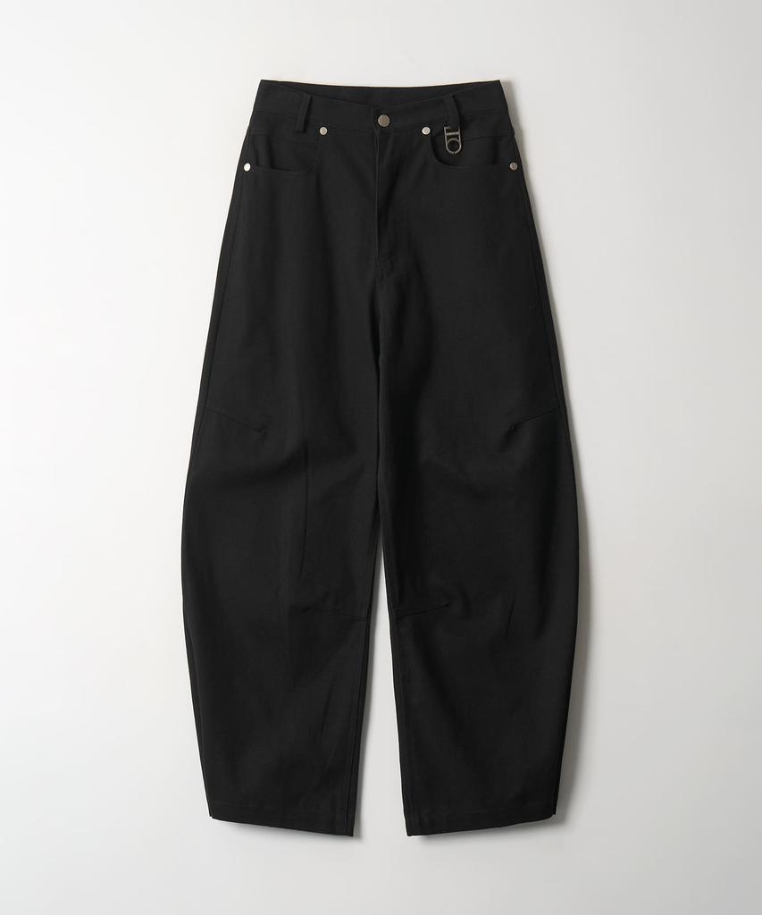 DTHIRTYONE Side-Snap Balloon Curved Pants (Black)