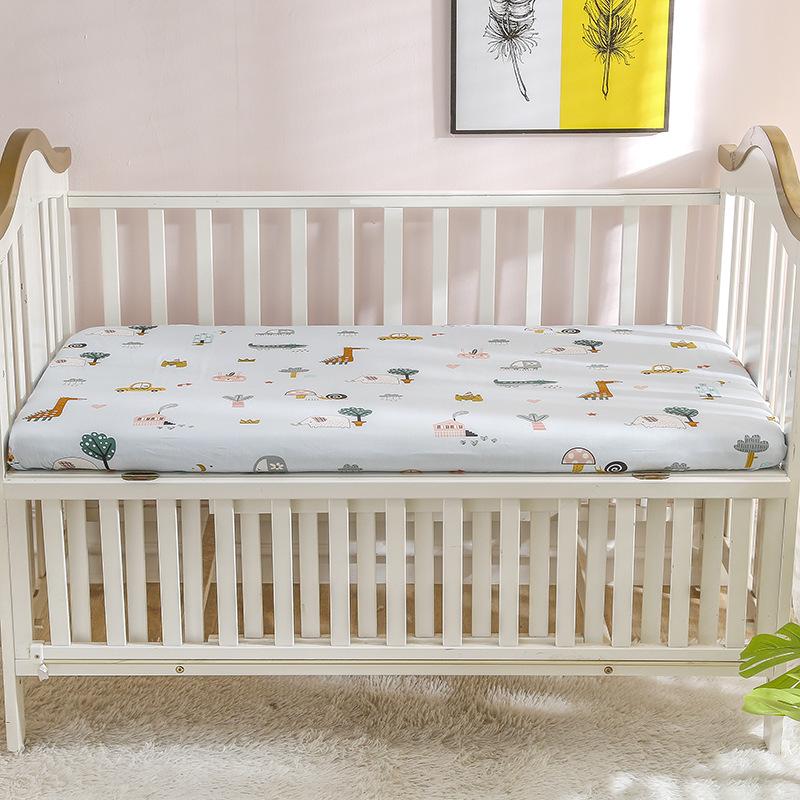 Pure Cotton Cartoon Crib Mattress Cover & Bedspread for Babies