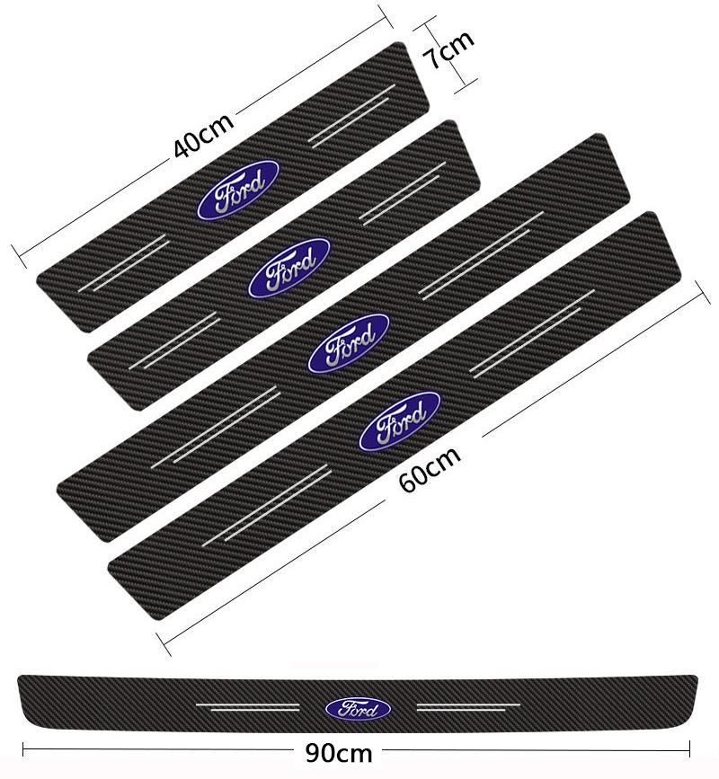 Car Door Sill Protector Carbon Fiber Anti-Scratch Step Guard