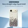 For iPhone 17 Air Case Grey Flowers Pattern Printing Straight Edge TPU Phone Back Cover