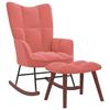 VidaXL Rocking Chair with Footrest Pink Velvet 328154