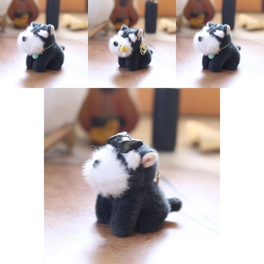 Schnauzer Plush Keychain Super Soft Pp Cotton Bag Charm Gift For Kids Dog Lovers