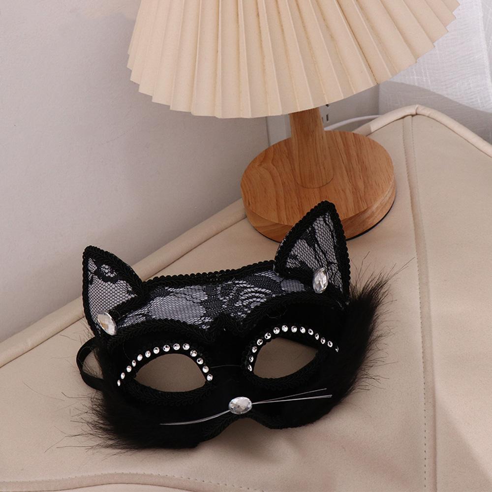 Christmas Black Lace Sexy Cat Eye Venetian Masquerade Party Mask Cat Mask Fancy Dress Accessories