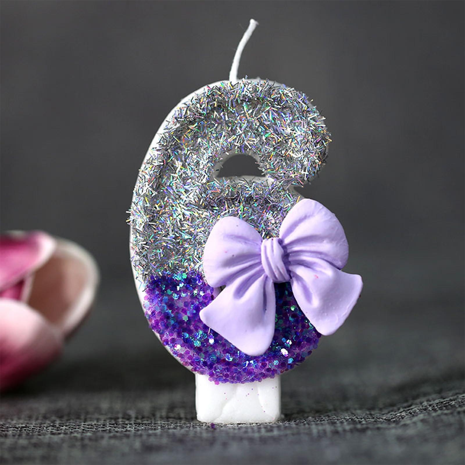 

Градиентный фиолетовый бант номер свечи торт свеча на день рождения креативные украшения для торта на день рождения свеча для украшения вечеринки One Size