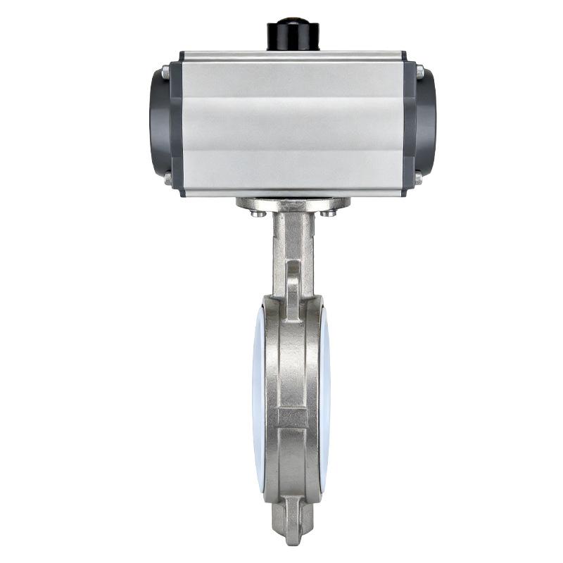 Corrosion-Resistant Stainless Steel Pneumatic Butterfly Valve with PTFE Seal for Acid and Alkali Resistance